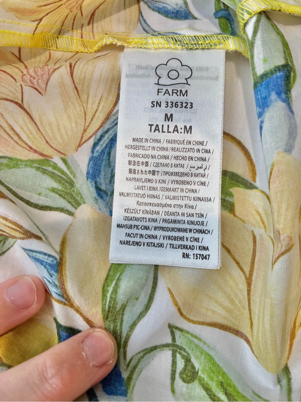 Farm Rio Yellow Mediterranean Sicily Scarf Lemon Tile Dress Medium - Picture 16 of 16